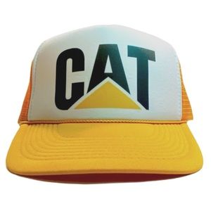 CAT POWER! Caterpillar Yellow Gold Trucker Cap